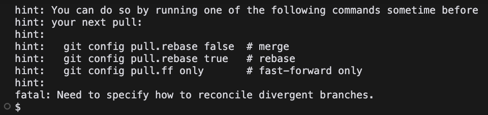 Git merge attempt failing